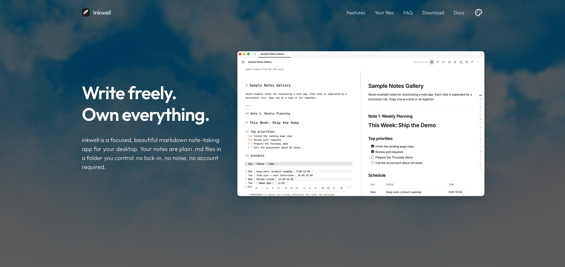 Inkwell screenshot